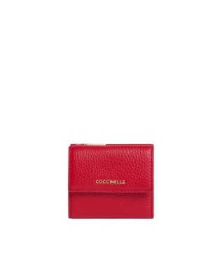 Coccinelle - Portafoglio Mini in pelle con patta Metallic Soft 2