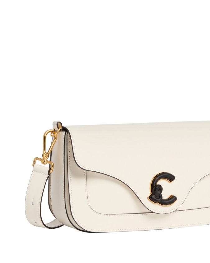  Coccinelle - Borsa a Spalla in Pelle Liscia Logo Tartarugato