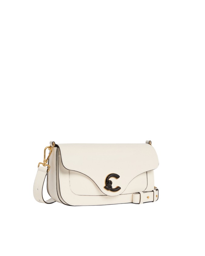  Coccinelle - Borsa a Spalla in Pelle Liscia Logo Tartarugato