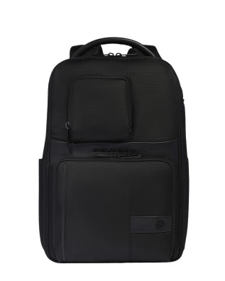 Piquadro – Leather and fabric travel backpack with a...