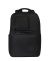 Piquadro – Leather and fabric travel backpack with a 14-inch laptop compartment