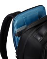 Piquadro – Leather and fabric travel backpack with a 14-inch laptop compartment