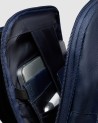 Piquadro – Leather and fabric travel backpack with a 14-inch laptop compartment