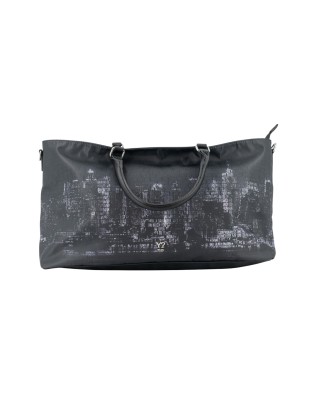 Ynot - Shopping bag grande con doppio manico corto in nylon Grunge