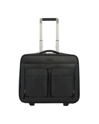  Piquadro - Cartella pilota con ruote in pelle porta pc 15.6''
