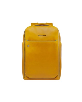  Piquadro - Zaino in pelle porta pc 15,6'' a tre scomparti Blue