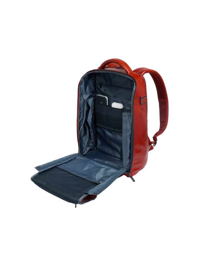  Piquadro - Zaino in pelle porta pc 15,6'' a tre scomparti Blue