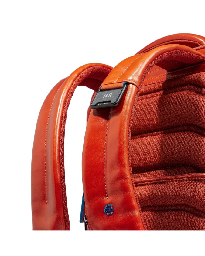  Piquadro - Zaino in pelle porta pc 15,6'' a tre scomparti Blue