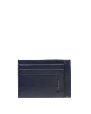 Piquadro - Porta carte di credito in pelle Blue Square - Blu