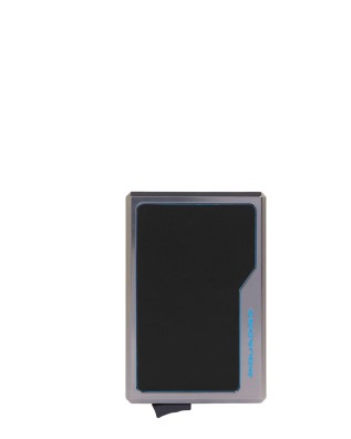  Piquadro - Portacarte di Credito MagSafe in Alluminio e Pelle