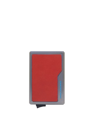  Piquadro - Portacarte di Credito MagSafe in Alluminio e Pelle