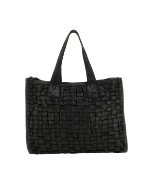 Campomaggi - Borsa shopping in pelle di vacchetta intrecciata Edera