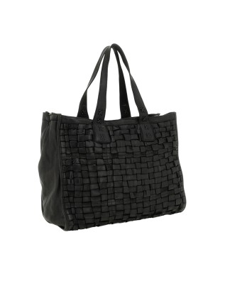  Campomaggi - Borsa shopping in pelle di vacchetta intrecciata 2