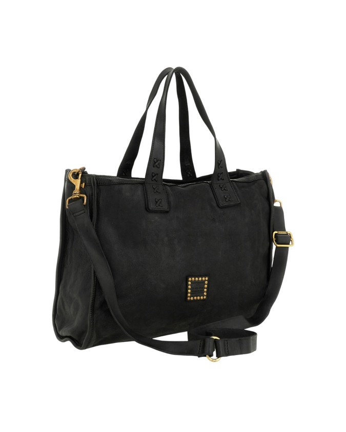 Campomaggi - Borsa shopping in pelle di vacchetta intrecciata Edera