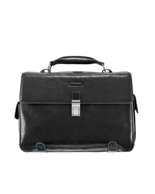 Piquadro - Cartella in pelle a due soffietti porta PC 15" Blue Square