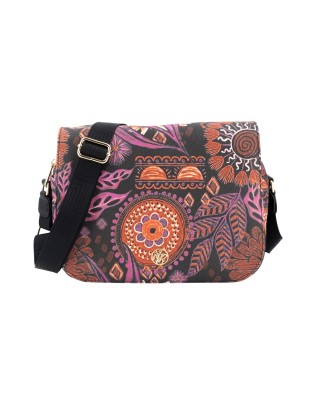  Ynot - Borsa postina con patta in ecopelle Ikebana