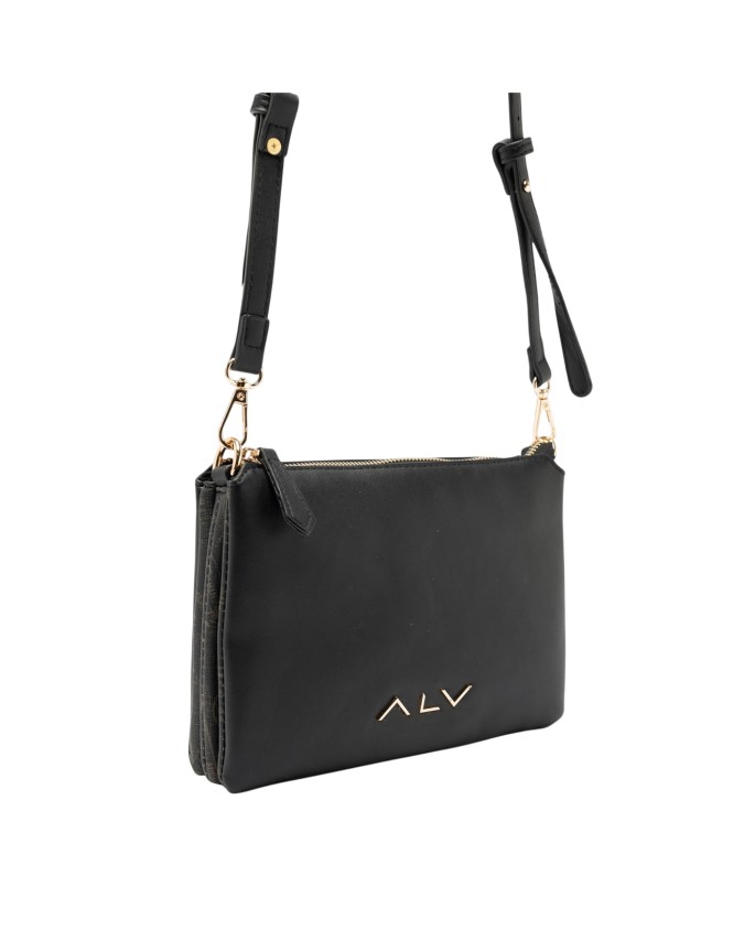 Alv By Alviero Martini - Borsa a tracolla a tre comparti in poliuretano Music passport mix