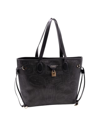 Alv By Alviero Martini - Borsa shopping in poliuretano con doppio manico Big Logo 2