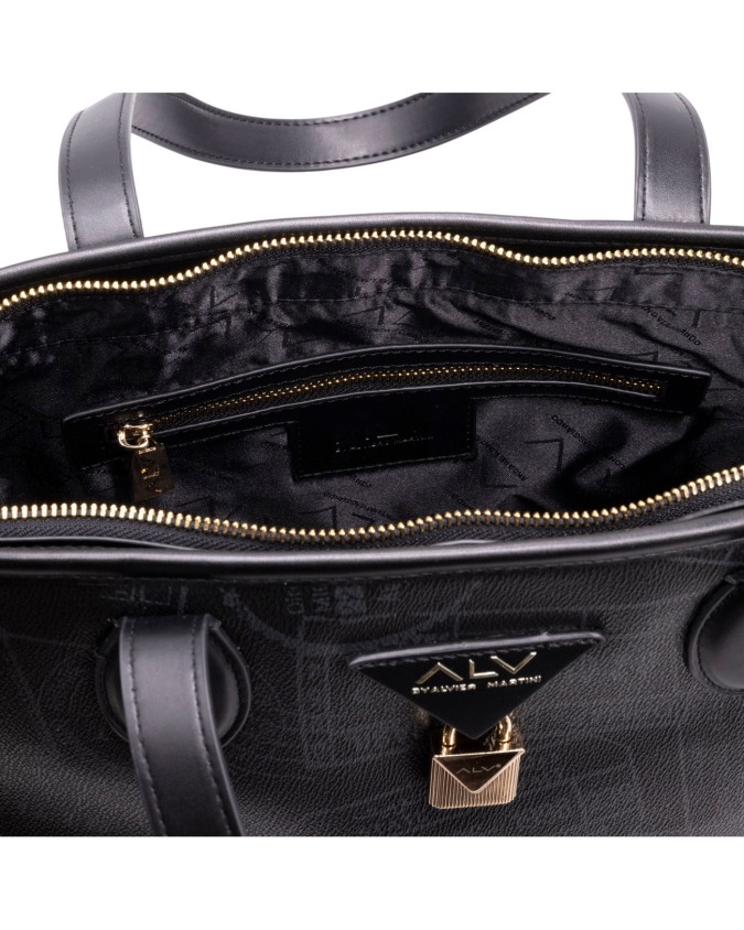 Alv By Alviero Martini - Borsa shopping in poliuretano con doppio manico Big Logo