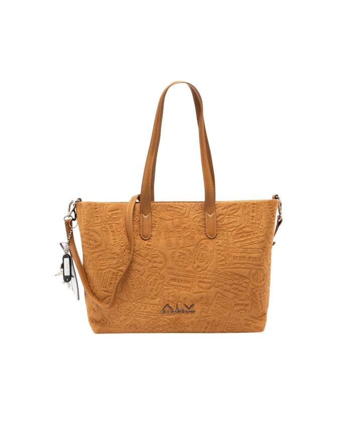 Alv By Alviero Martini – Borsa shopping a spalla in poliuretano scamosciato Alba Suede