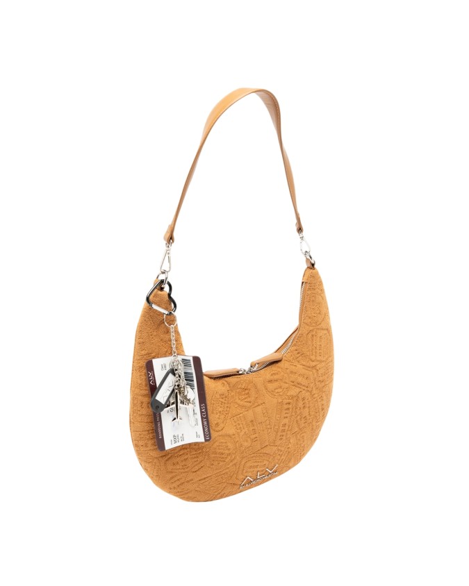 Alv By Alviero Martini - Borsa hobo mezzaluna in poliuretano scamosciato Alba Suede