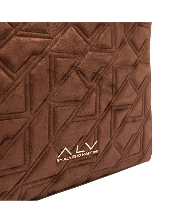 Alv By Alviero Martini – Borsa a spalla shopping in poliuretano scamosciato Stella suede