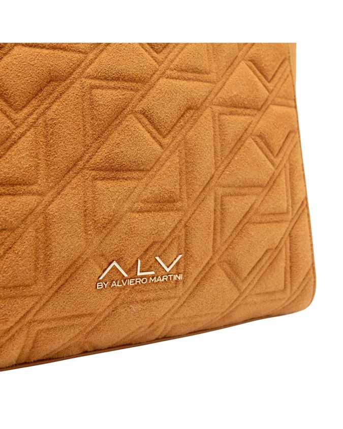 Alv By Alviero Martini – Borsa a spalla shopping in poliuretano scamosciato Stella suede