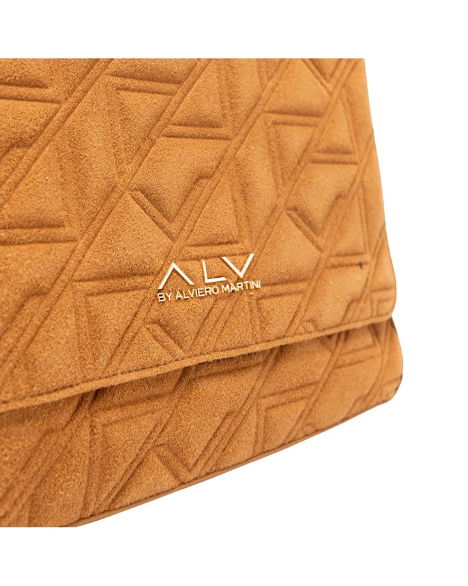 Alv By Alviero Martini – Borsa a tracolla messenger in poliuretano scamosciato Stella