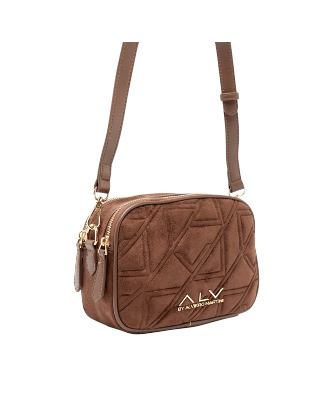 Alv By Alviero Martini – Borsa a tracolla camera bag in poliuretano scamosciato Stella Suede