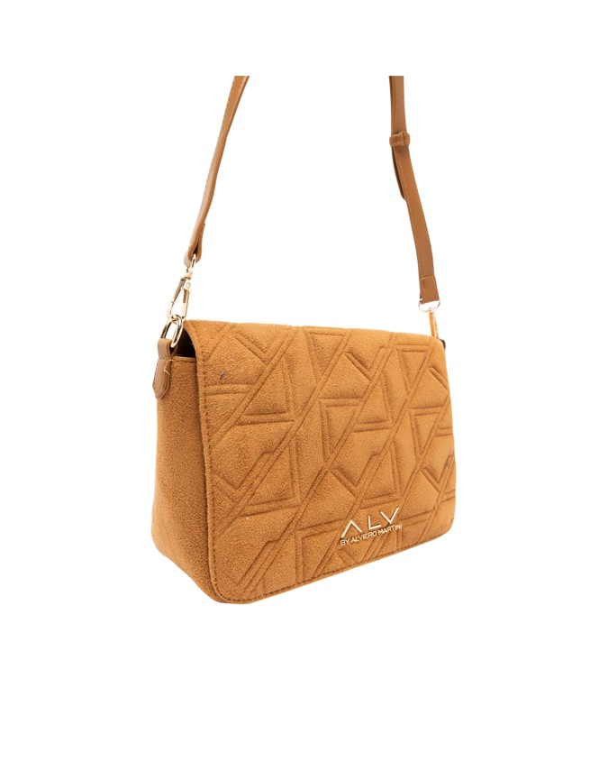 Alv By Alviero Martini – Borsa a tracolla con patta in poliuretano scamosciato Stella Suede