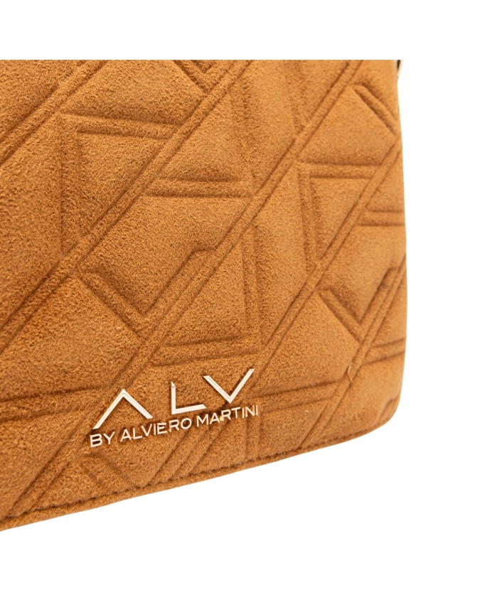 Alv By Alviero Martini – Borsa a tracolla con patta in poliuretano scamosciato Stella Suede