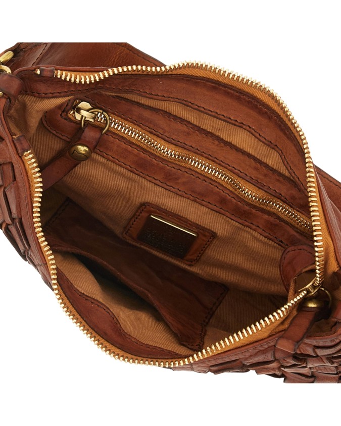 Campomaggi  - Borsa a spalla in pelle intrecciata con manico singolo Tg. M  Carla