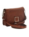 Campomaggi – Borsa a tracolla in pelle con patta con borchie e strass Era