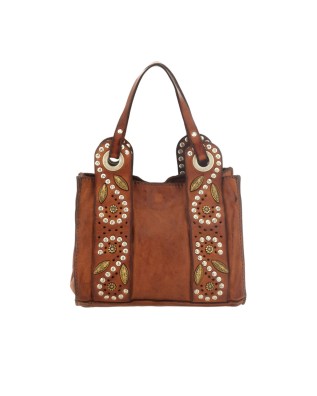  Campomaggi - Borsa a tracolla mini in pelle con borchie e