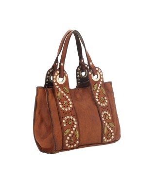  Campomaggi - Borsa a tracolla mini in pelle con borchie e 2