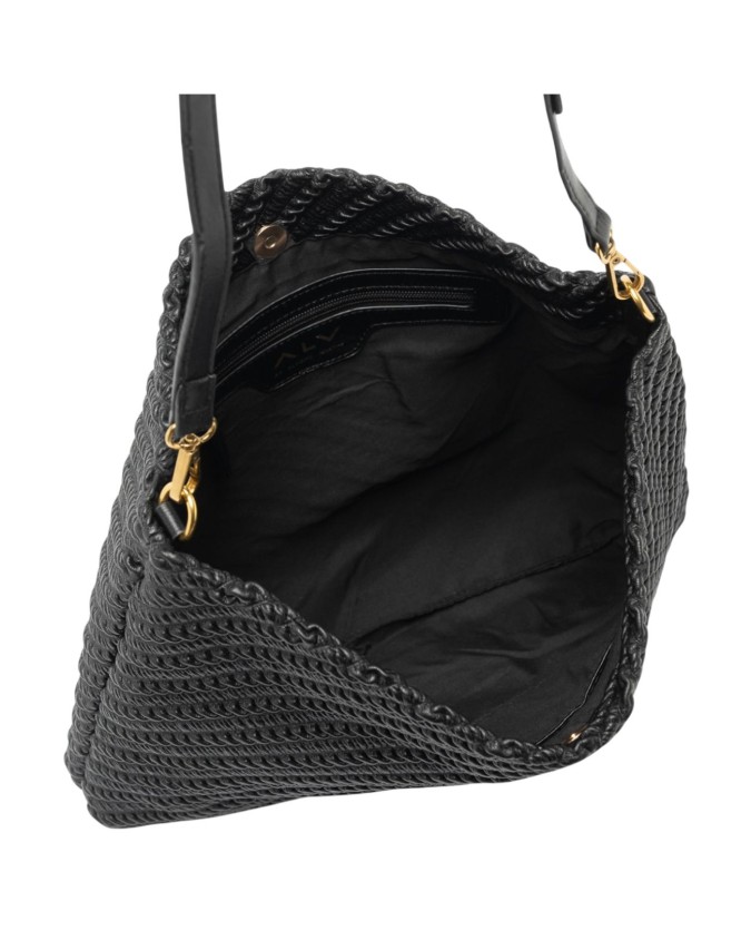 Alv By Alviero Martini - Borsa hobo large con pochette in poliuretano intrecciato Ginevra