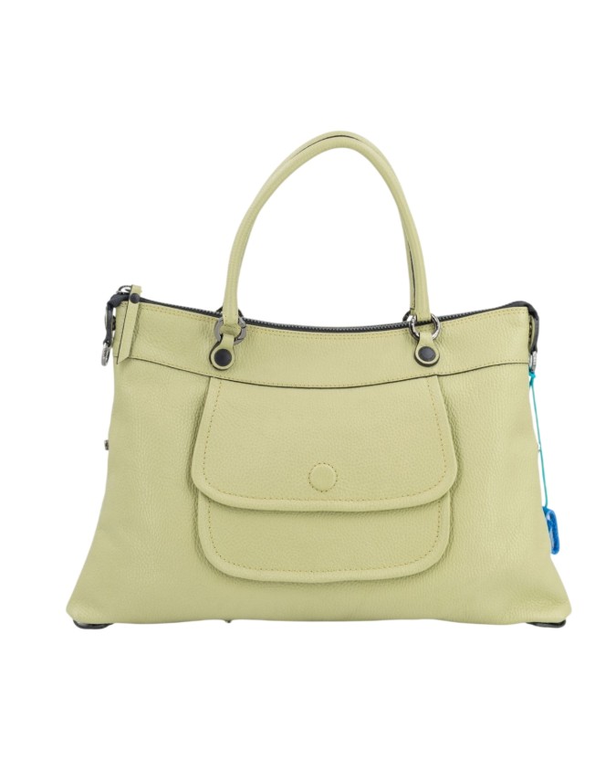 Gabs - Borsa piatta in pelle con tasca esterna Tg. M Bull Black Elara