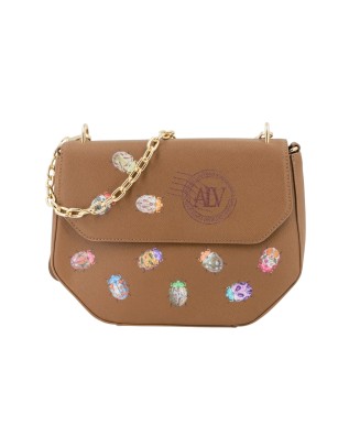  Alv By Alviero Martini - Borsa a spalla con patta in ecopelle