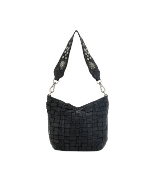 Campomaggi - Borsa a spalla in pelle intrecciata Tg. 