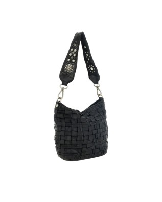  Campomaggi - Borsa a spalla in pelle intrecciata Tg.  2