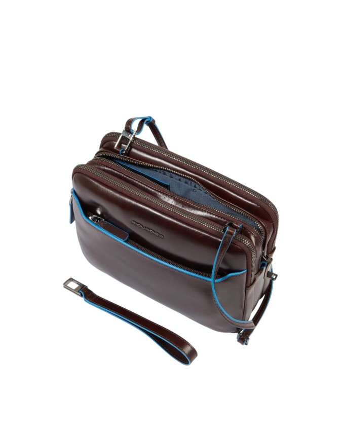Piquadro - Pochette uomo in pelle con chiusura a impronta digitale Blue Square