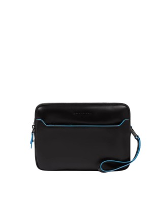 Piquadro - Pochette uomo in pelle con chiusura a impronta digitale Blue Square
