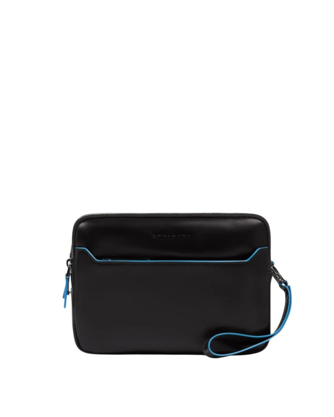 Piquadro - Pochette uomo in pelle con chiusura a impronta digitale Blue Square