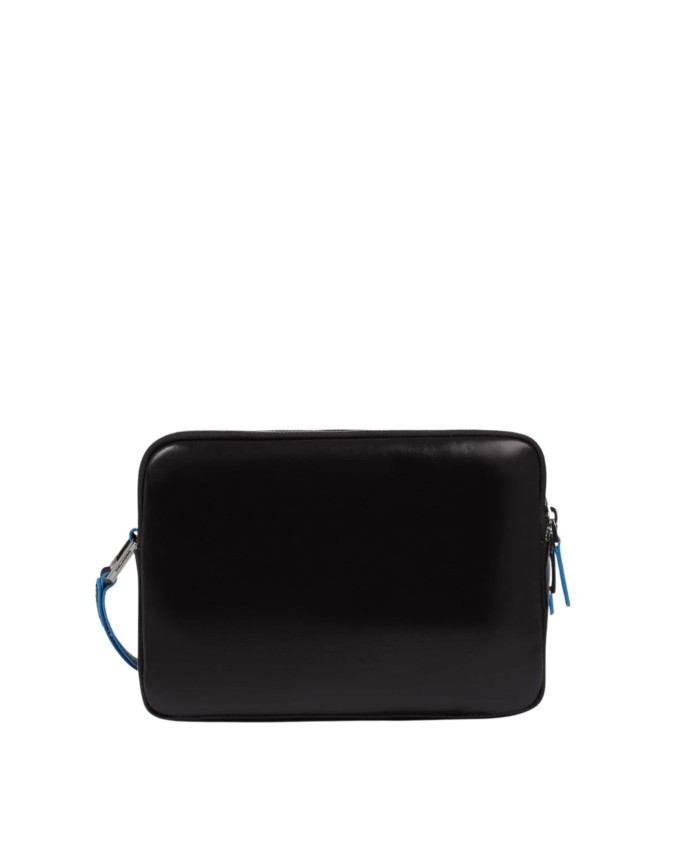 Piquadro - Pochette uomo in pelle con chiusura a impronta digitale Blue Square
