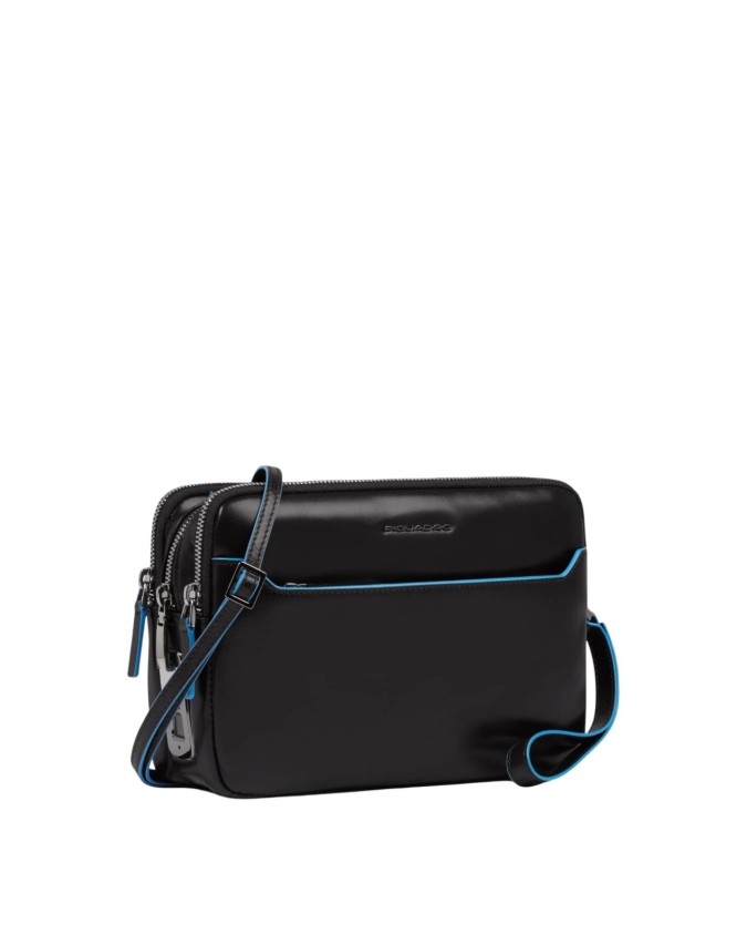 Piquadro - Pochette uomo in pelle con chiusura a impronta digitale Blue Square