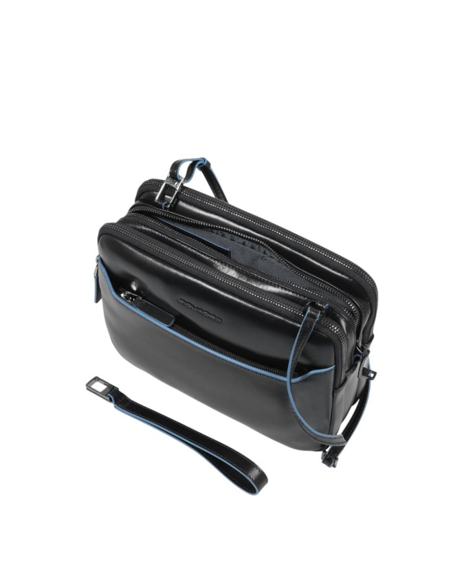 Piquadro - Pochette uomo in pelle con chiusura a impronta digitale Blue Square