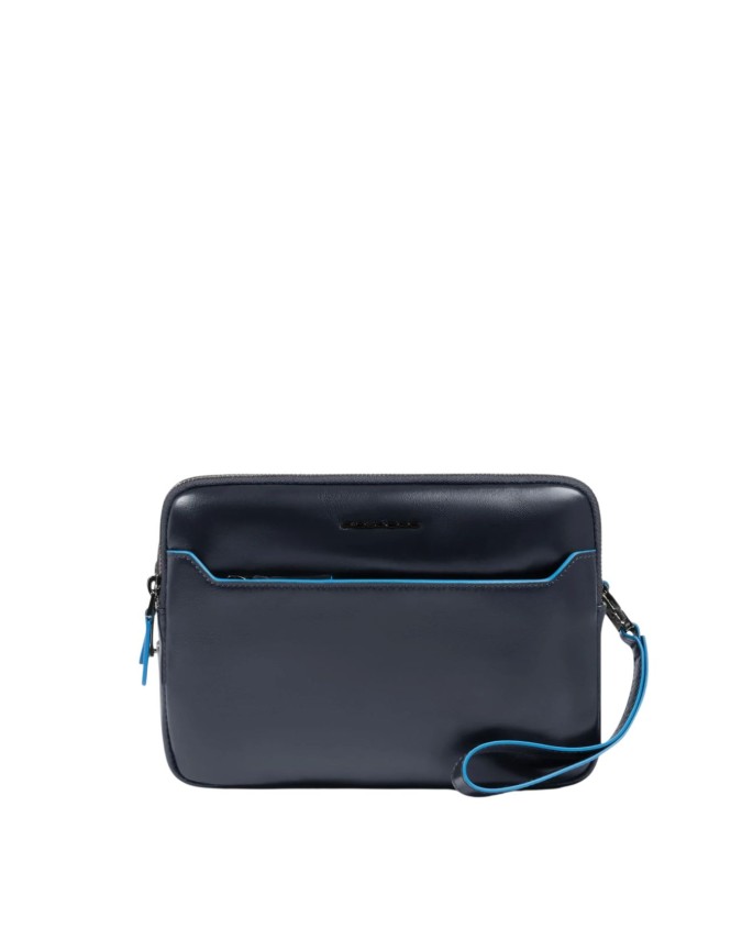 Piquadro - Pochette uomo in pelle con chiusura a impronta digitale Blue Square