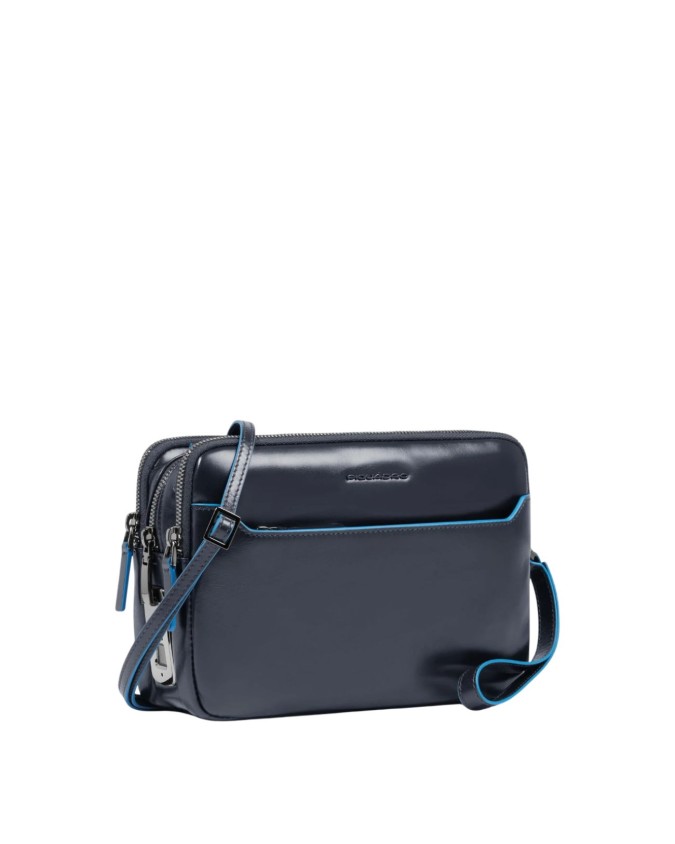 Piquadro - Pochette uomo in pelle con chiusura a impronta digitale Blue Square