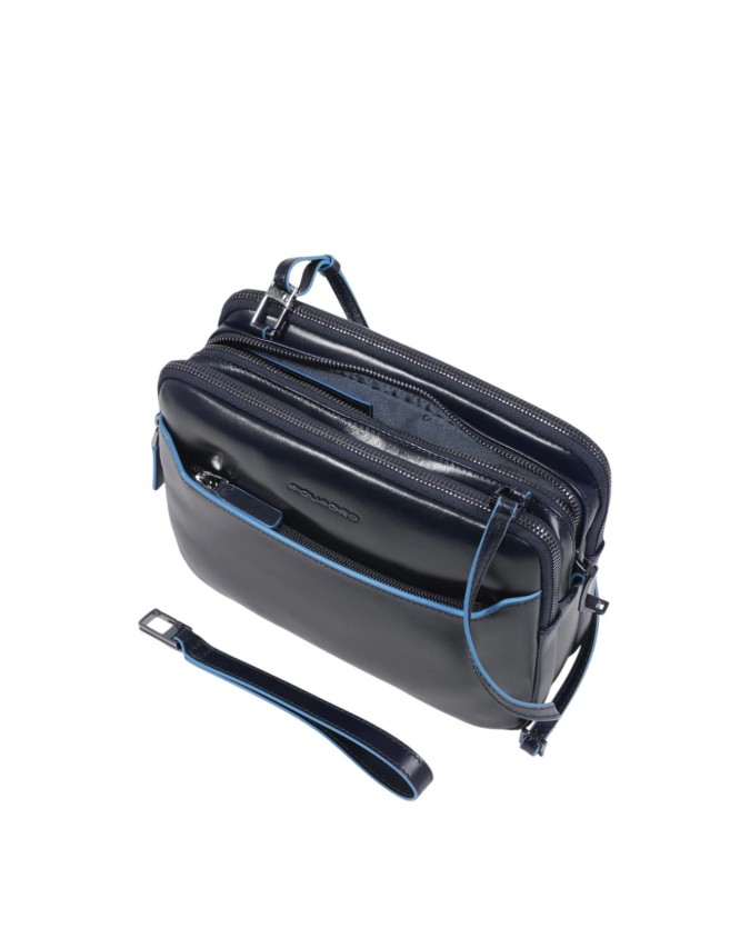 Piquadro - Pochette uomo in pelle con chiusura a impronta digitale Blue Square