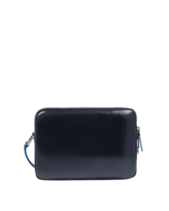 Piquadro - Pochette uomo in pelle con chiusura a impronta digitale Blue Square